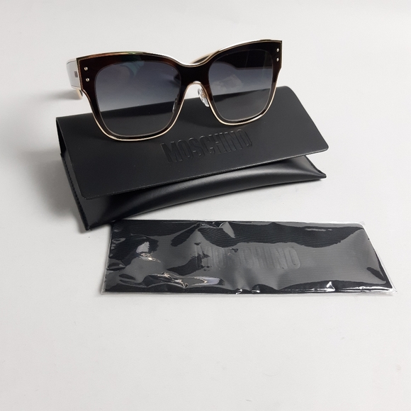 Moschino Dark Havana Sunglasses NWT - Picture 9 of 10